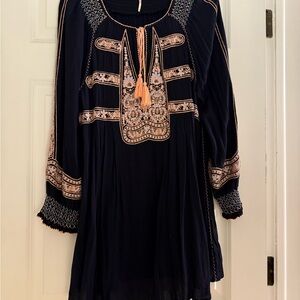 Free People Black and Pink Boho Dress